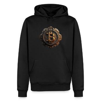 Bitcoin Design pour les fans de BTC - Sweat à capuche Premium bio Homme - noir - Devant - Nico (187cm)