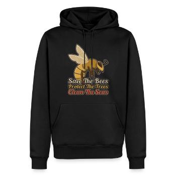 Save Bees Clean Save Nature Oceans Day Earth Day - Männer Premium Bio Hoodie - Schwarz - Vorne - Nico (187cm)