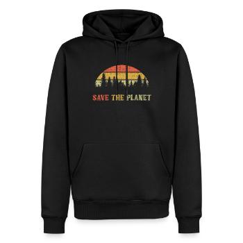 Save Planet Save Nature Jour des océans Rétro Jour de la Terre - Sweat à capuche Premium bio Homme - noir - Devant - Nico (187cm)