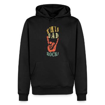 Papa Rocks Rocker Rétro Vintage Fête des pères - Sweat à capuche Premium bio Homme - noir - Devant - Nico (187cm)