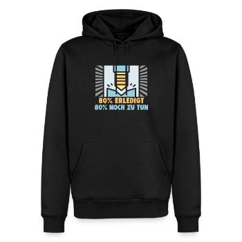 Für Zerspanungsmechaniker CNC Dreher und Fräser - Männer Premium Bio Hoodie - Schwarz - Vorne - Nico (187cm)