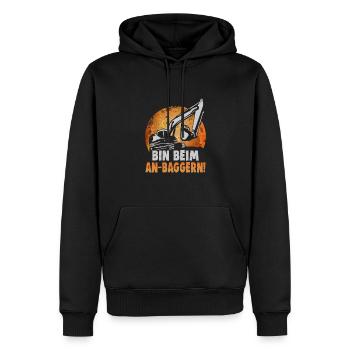 Crane operator design for excavator operators and construction workers - Men’s Premium Organic Hoodie - black - Front - Nico (187cm)