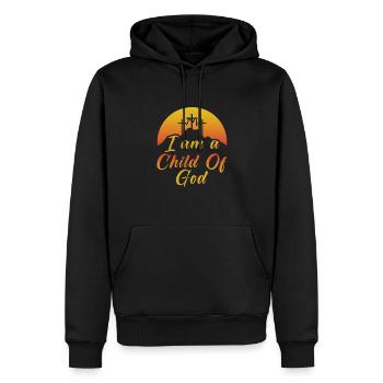 Citations chrétiennes Dessins pour les chrétiens croyants - Sweat à capuche Premium bio Homme - noir - Devant - Nico (187cm)