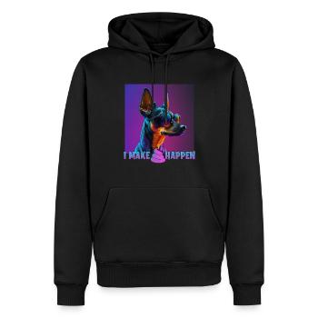 Chien Dicton Zwergpinscher Design Dog Lovers - Sweat à capuche Premium bio Homme - noir - Devant - Nico (187cm)