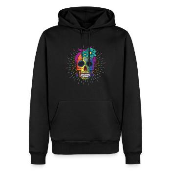 El Dia de Los Muertos LGBTQ Pride Mois - Sweat à capuche Premium bio Homme - noir - Devant - Nico (187cm)