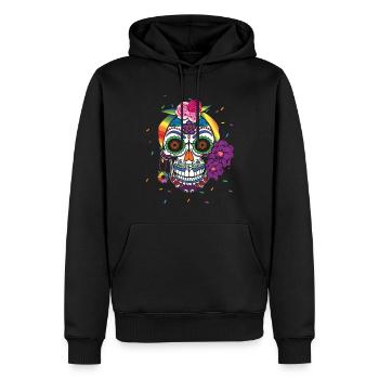 Mois de la fierté LGBT LGBTQ Gay Dia De Los Muertos - Sweat à capuche Premium bio Homme - noir - Devant - Nico (187cm)