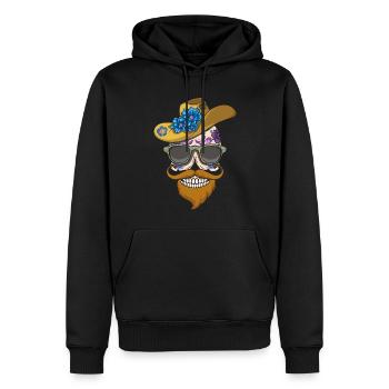 Barbu Dia De Los Muertos Papa Papa Fête des pères - Sweat à capuche Premium bio Homme - noir - Devant - Nico (187cm)