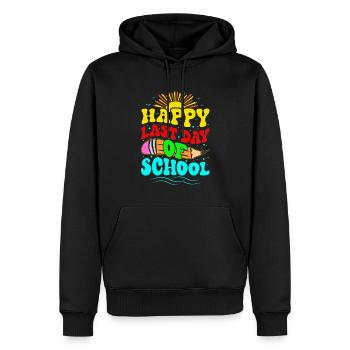 Happy last day of school 2024 graduation - Men’s Premium Organic Hoodie - black - Front - Nico (187cm)