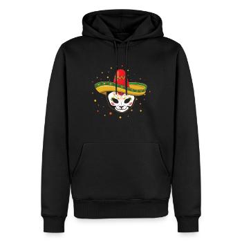 Chat squelette Muertos Jour du Chat Sucre Mort - Sweat à capuche Premium bio Homme - noir - Devant - Nico (187cm)