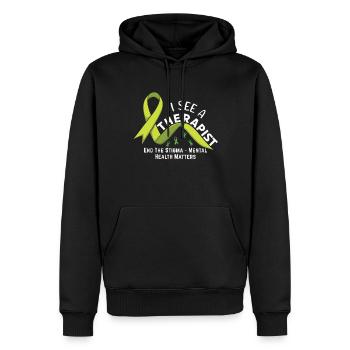 Que Green mette fin à la stigmatisation Sensibilisation à la santé mentale - Sweat à capuche Premium bio Homme - noir - Devant - Nico (187cm)