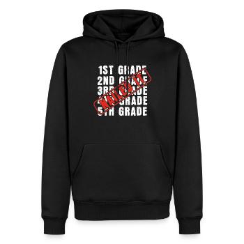 Diplômé de la dernière classe de l’école élémentaire - Sweat à capuche Premium bio Homme - noir - Devant - Nico (187cm)