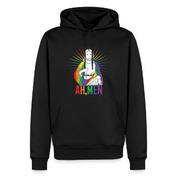 Lustiger Jesus Homosexuell LGBTQ Regenbogen LGBT Pride Monat - Männer Premium Bio Hoodie - Schwarz - Vorne - Nico (187cm)