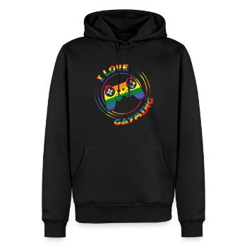 Gaming Gamer Homosexuell LGBTQ Regenbogen LGBT Pride Monat - Männer Premium Bio Hoodie - Schwarz - Vorne - Nico (187cm)