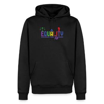 Pour l’égalité Gay LGBTQ Arc-en-ciel Mois de la fierté LGBT - Sweat à capuche Premium bio Homme - noir - Devant - Nico (187cm)