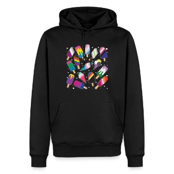 Eis am Stiel Schwul LGBTQ Regenbogen LGBT Pride Monat - Männer Premium Bio Hoodie - Schwarz - Vorne - Nico (187cm)