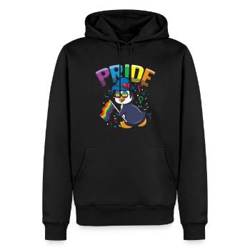 Penguin Lover Gay LGBTQ Arc-en-ciel Mois de la fierté LGBT - Sweat à capuche Premium bio Homme - noir - Devant - Nico (187cm)