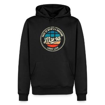 Bester Mama Muttertag Mutter Mom Retro Geschenk - Männer Premium Bio Hoodie - Schwarz - Vorne - Nico (187cm)