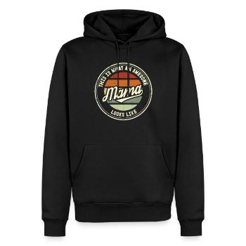 Bester Mama Muttertag Mutter Mom Retro Geschenk - Männer Premium Bio Hoodie - Schwarz - Vorne - Nico (187cm)