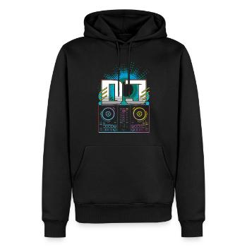Beat DJ Raver Rave Hard Techno Dark Tekno - Sweat à capuche Premium bio Homme - noir - Devant - Nico (187cm)