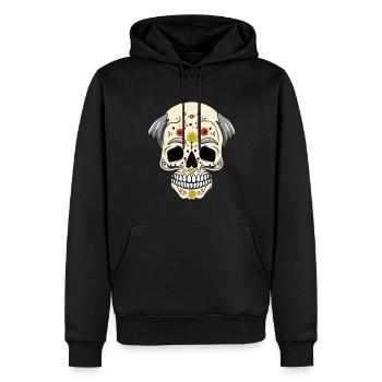 Fête des grands-parents Grand-père papa Día de Los Muertos - Sweat à capuche Premium bio Homme - noir - Devant - Nico (187cm)