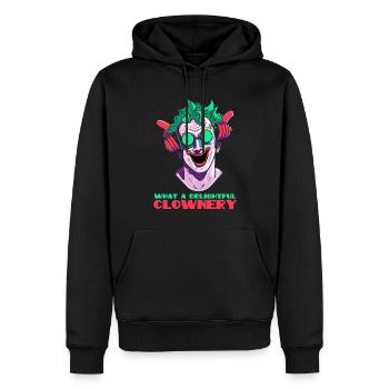 Quel délicieux clown - Sweat à capuche Premium bio Homme - noir - Devant - Nico (187cm)