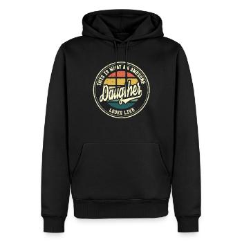 Meilleure fille qui ressemble à un cadeau rétro familial - Sweat à capuche Premium bio Homme - noir - Devant - Nico (187cm)