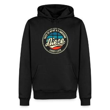 Meilleur cadeau rétro de nièce au monde - Sweat à capuche Premium bio Homme - noir - Devant - Nico (187cm)