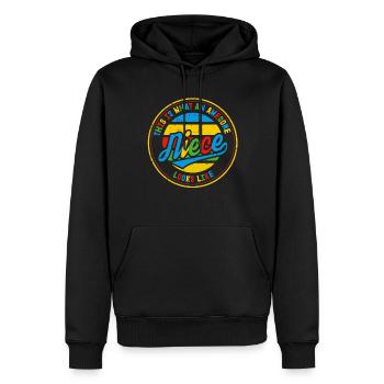 Voici à quoi ressemble la meilleure nièce du monde Cadeau - Sweat à capuche Premium bio Homme - noir - Devant - Nico (187cm)