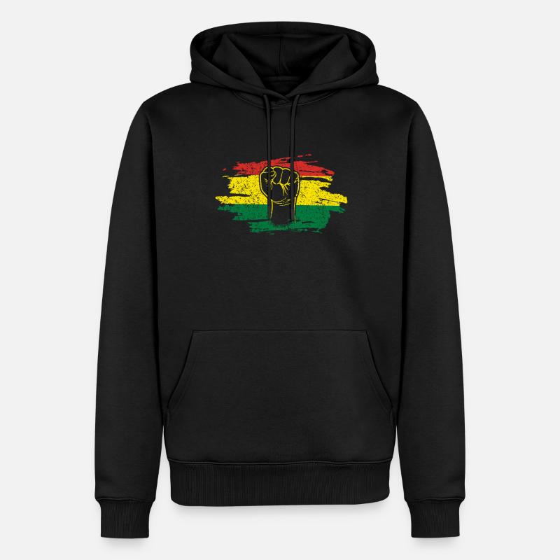 Le poing célèbre l’histoire des Noirs de Juneteenth - Sweat à capuche Premium bio Homme - noir