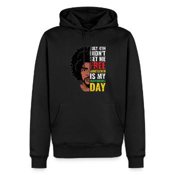 July 4 Heart Juneteenth Black History - Men’s Premium Organic Hoodie - black - Front - Nico (187cm)
