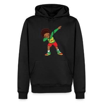Les enfants célèbrent l’histoire des Noirs de Juneteenth - Sweat à capuche Premium bio Homme - noir - Devant - Nico (187cm)