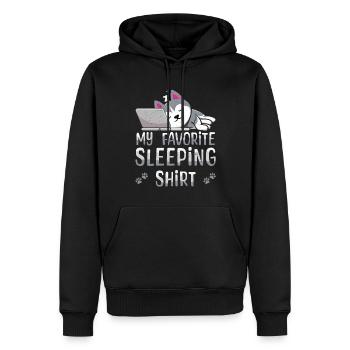 Ma chemise de nuit officielle Faulenzer - Sweat à capuche Premium bio Homme - noir - Devant - Nico (187cm)