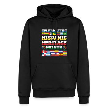 Le drapeau célèbre le patrimoine hispanique national hispanique - Sweat à capuche Premium bio Homme - noir - Devant - Nico (187cm)