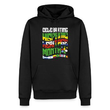 Célébrez le drapeau du patrimoine national hispanique - Sweat à capuche Premium bio Homme - noir - Devant - Nico (187cm)