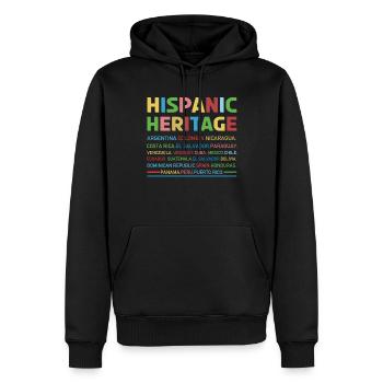 Pays Patrimoine hispanique national hispanique - Sweat à capuche Premium bio Homme - noir - Devant - Nico (187cm)