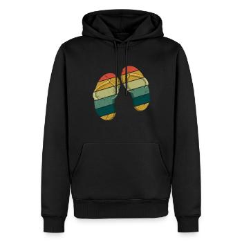 Retro Vintage Flip Flops Strand Surfen Hallo Sommer - Männer Premium Bio Hoodie - Schwarz - Vorne - Nico (187cm)