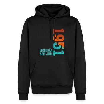Limited Edition Juli 1951 Legendär Seit Juli 1951 - Männer Premium Bio Hoodie - Schwarz - Vorne - Nico (187cm)