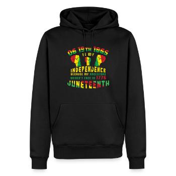 L’indépendance célèbre l’histoire des Noirs de Juneteenth - Sweat à capuche Premium bio Homme - noir - Devant - Nico (187cm)