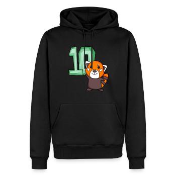 10. Geburtstag Motiv Roter Panda - zehn Jahre alt - Männer Premium Bio Hoodie - Schwarz - Vorne - Nico (187cm)