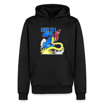 2 Birthday Boy Astronaut Rocket - deux ans - Sweat à capuche Premium bio Homme - noir - Devant - Nico (187cm)