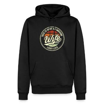 Voici à quoi ressemble une femme géniale - Sweat à capuche Premium bio Homme - noir - Devant - Nico (187cm)