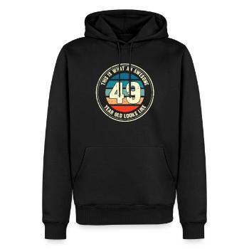49. Geburtstag so sieht man mit 49 Retro Geschenk - Männer Premium Bio Hoodie - Schwarz - Vorne - Nico (187cm)