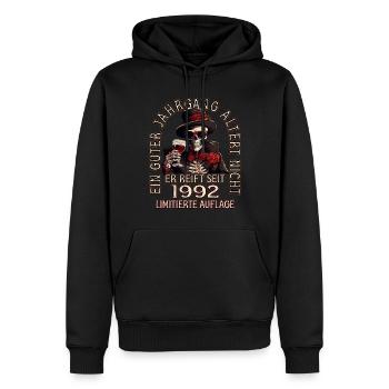 31. Geburtstag 1992 31er Guter Jahrgang - Männer Premium Bio Hoodie - Schwarz - Vorne - Nico (187cm)