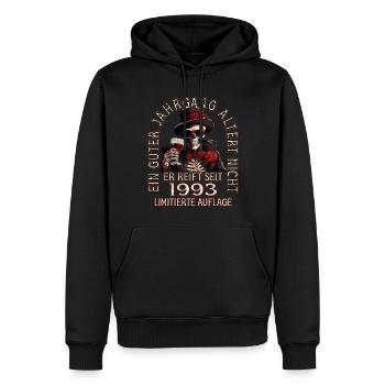 30. Geburtstag 1993 30er Guter Jahrgang - Männer Premium Bio Hoodie - Schwarz - Vorne - Nico (187cm)