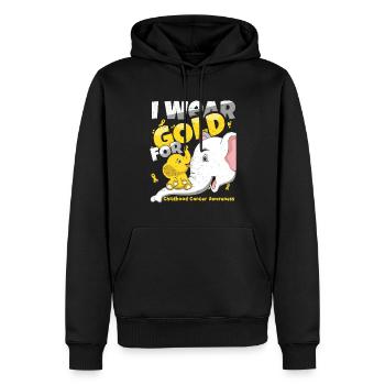 Elephant Ribbon Sensibilisation au cancer infantile - Sweat à capuche Premium bio Homme - noir - Devant - Nico (187cm)