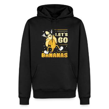 Glückliches lustiges Bananen-Meme Lass uns Bananen gehen - Männer Premium Bio Hoodie - Schwarz - Vorne - Nico (187cm)