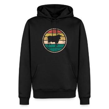 Kuh Retro Muh Landwirt Milch Bauernhof Geschenk - Männer Premium Bio Hoodie - Schwarz - Vorne - Nico (187cm)
