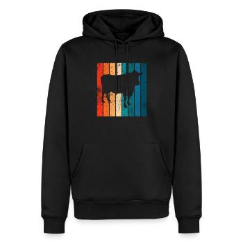 Kuh Retro Muh Landwirt Milch Bauernhof Geschenk - Männer Premium Bio Hoodie - Schwarz - Vorne - Nico (187cm)