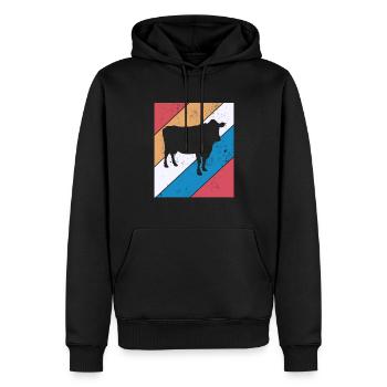 Kuh Retro Muh Landwirt Milch Bauernhof Geschenk - Männer Premium Bio Hoodie - Schwarz - Vorne - Nico (187cm)