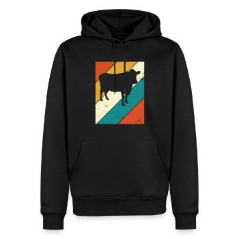 Kuh Retro Muh Landwirt Milch Bauernhof Geschenk - Männer Premium Bio Hoodie - Schwarz - Vorne - Nico (187cm)